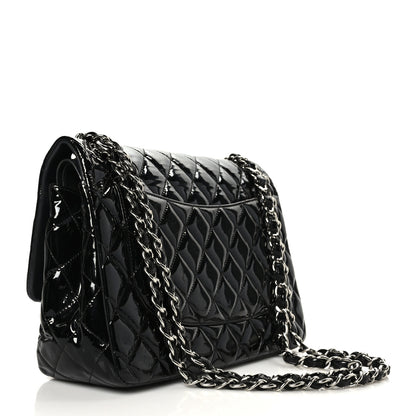 Chanel Patent Quilted Jumbo Double Flap Black 3 of 9