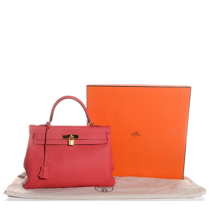 Hermes Togo Kelly Retourne 35 Rouge Pivoine 6 of 24