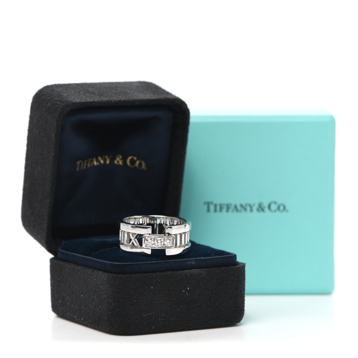 Tiffany 18K White Gold Diamond Open Atlas Ring 56 7.5 5 of 5