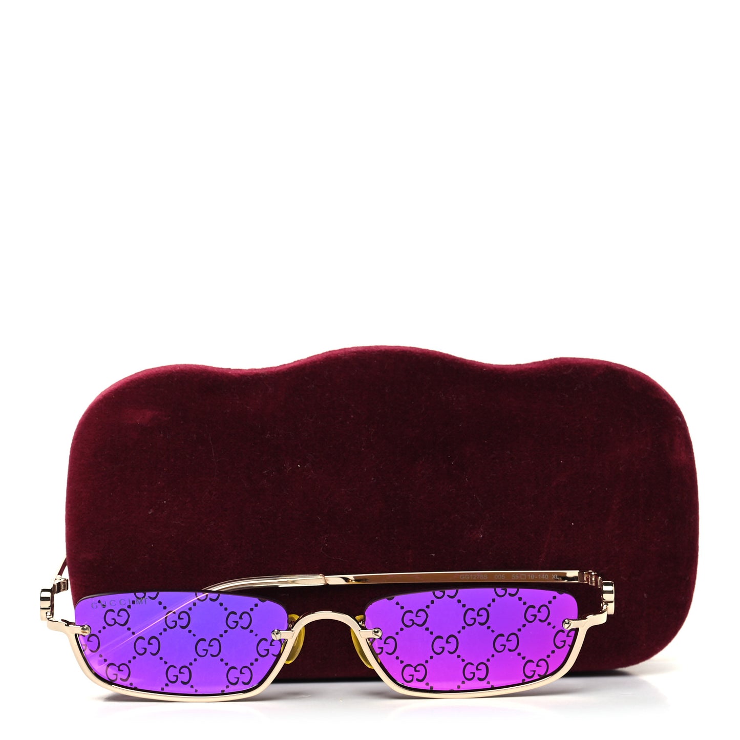 Metal Rectangular Frame Sunglasses GG1278S Purple