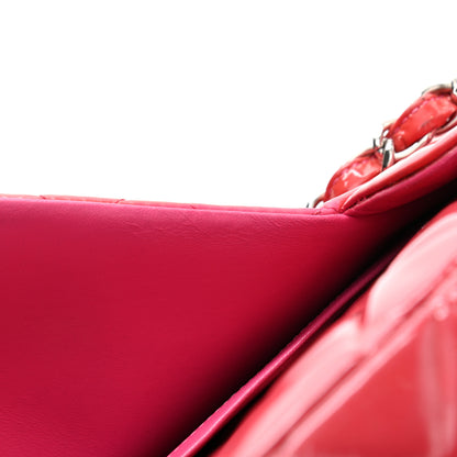 Chanel Patent Quilted Jumbo Double Flap Pink 12 of 15