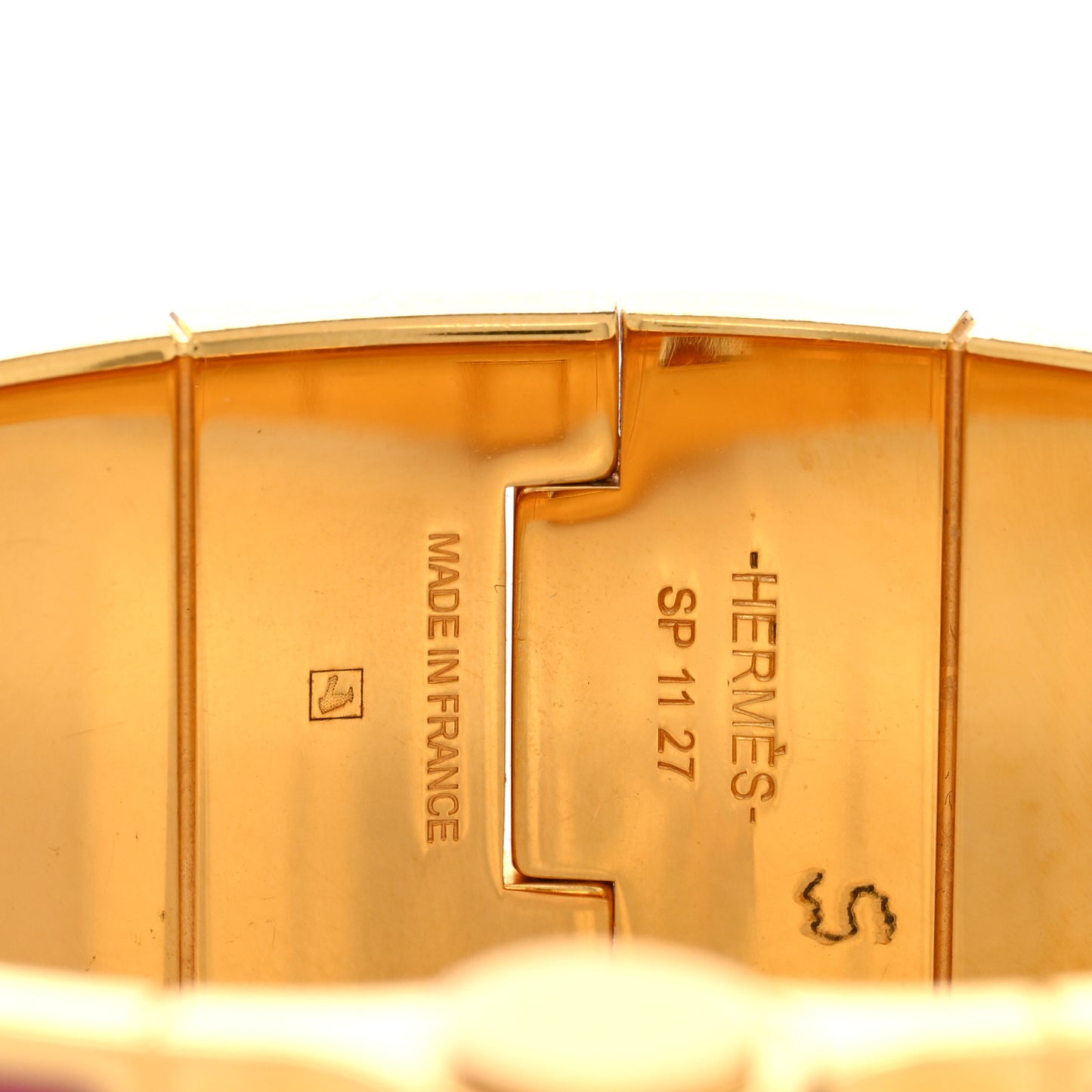 Enamel Printed Charniere Wide Hinged Bracelet S