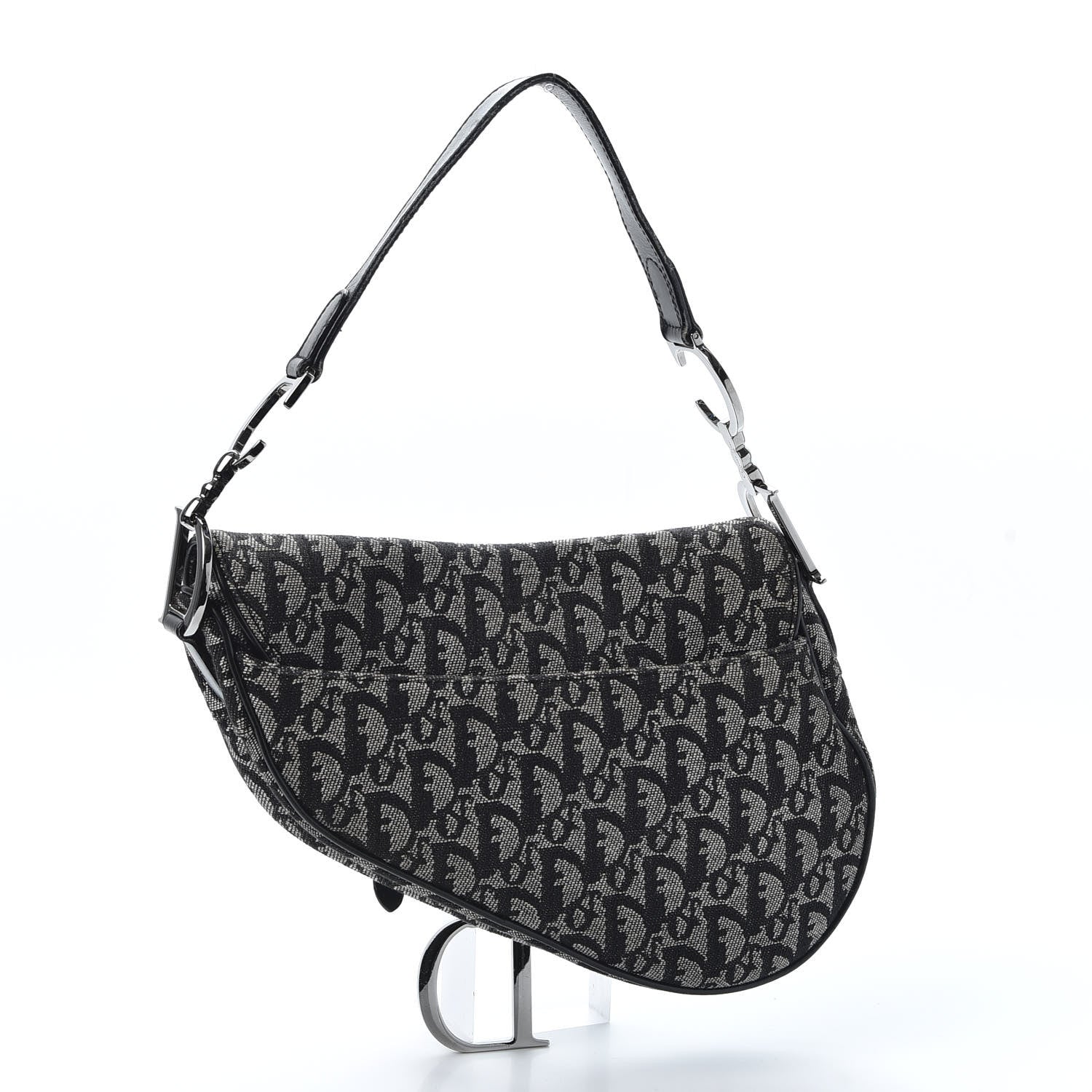 Christian Dior Monogram Saddle Bag Black 2 of 11