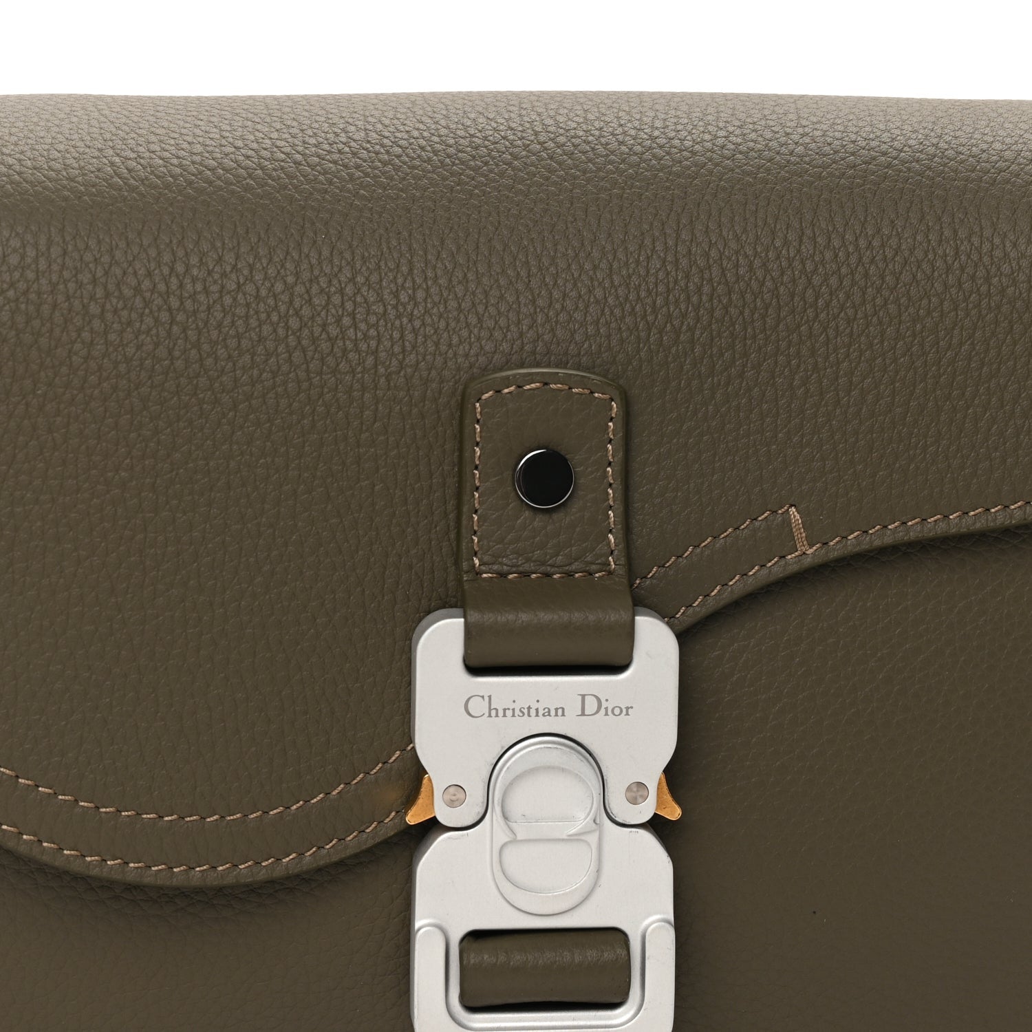 Christian Dior Grained Calfskin Small Saddle Messenger Bag Green 6 of 8