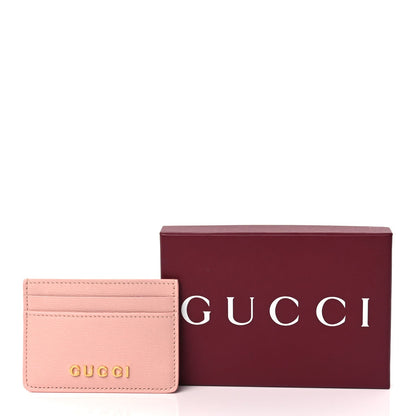 Gucci Calfskin Script Card Holder Light Pink 8 of 8
