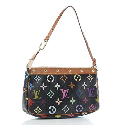 Louis Vuitton Monogram Multicolor Pochette Accessories Black 3 of 12