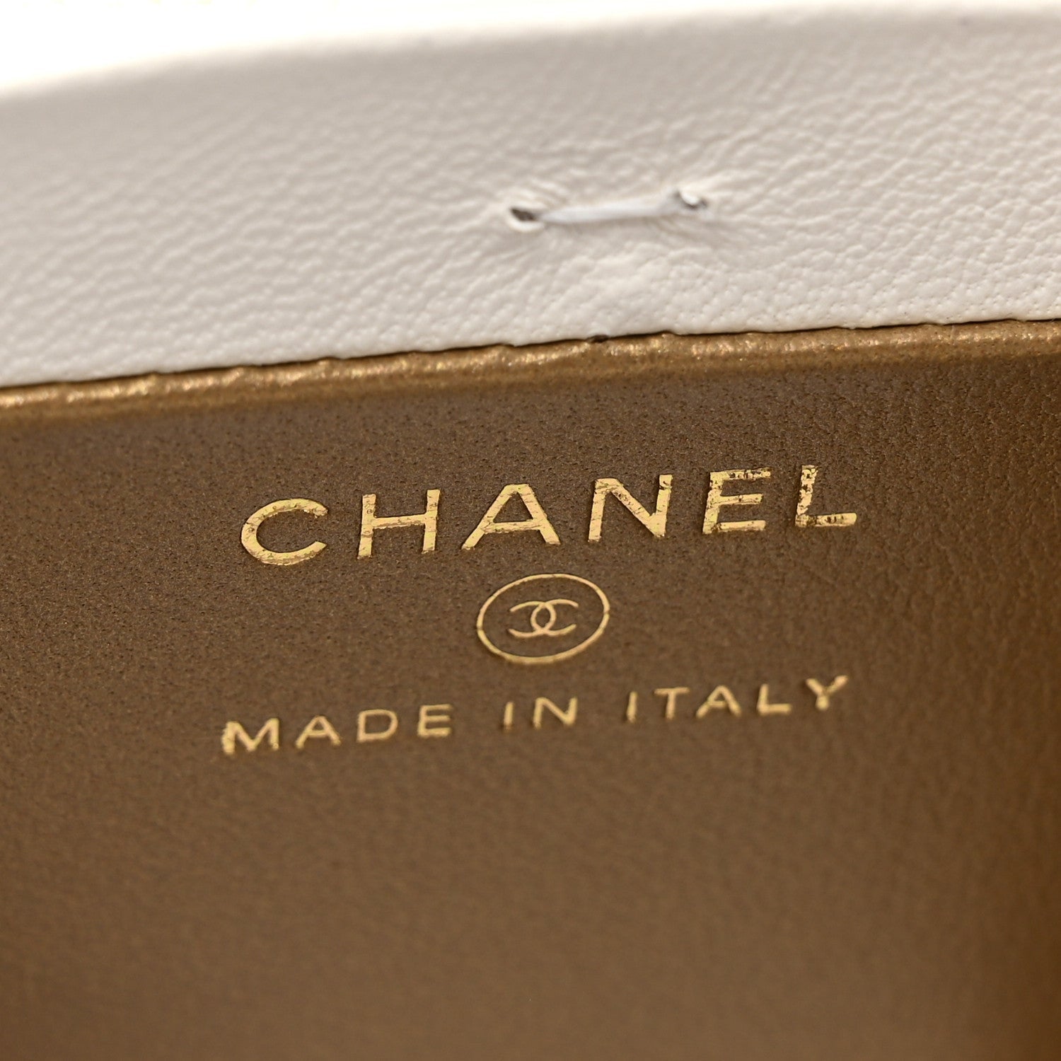 Chanel Lambskin Quilted Vanity Clutch With Chain White 6 of 7