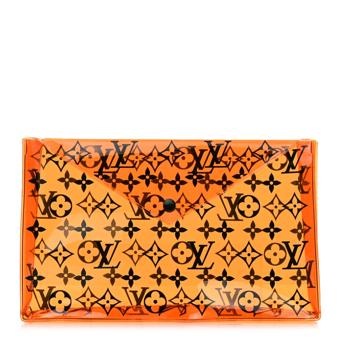 PVC Monogram Printed Envelope Pouch Orange