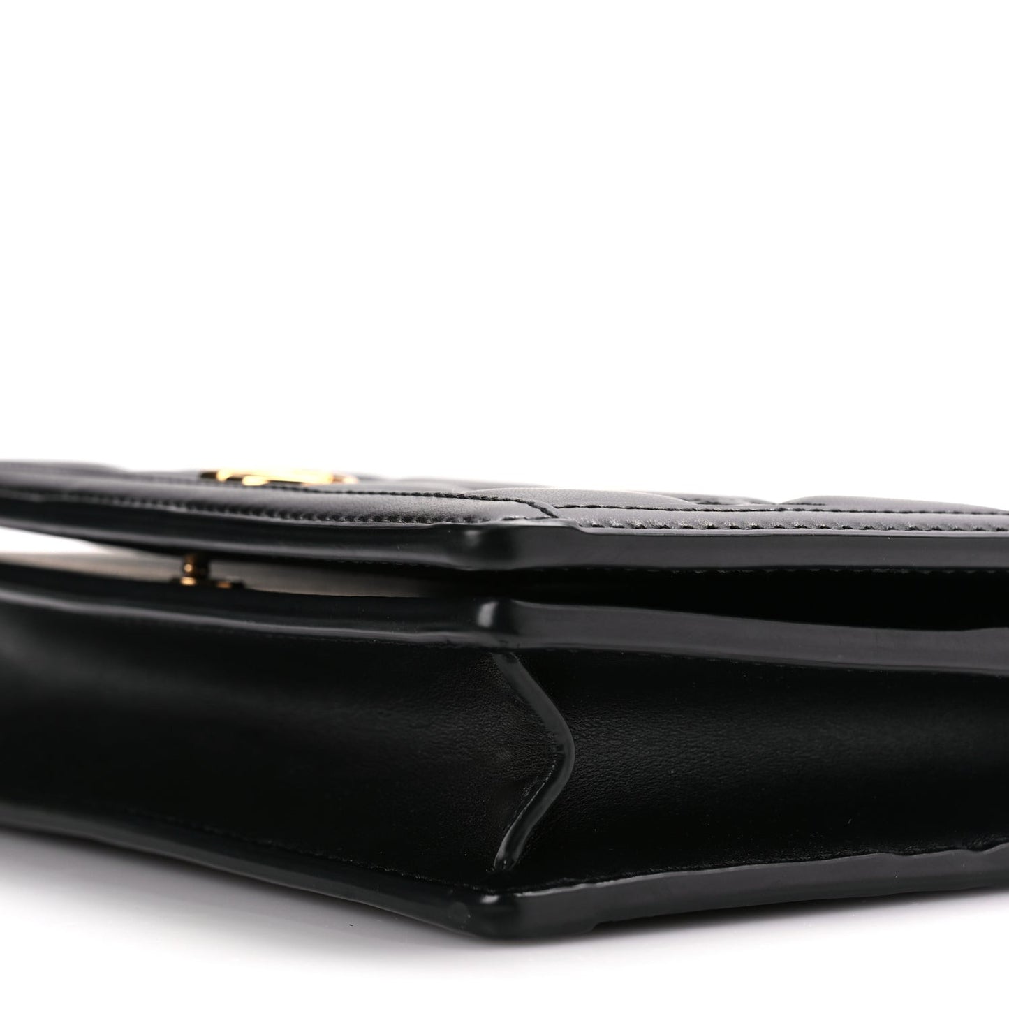 Calfskin GG Matelasse Chain Wallet Black