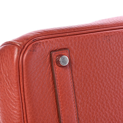 Hermes Taurillon Clemence Birkin 35 Rouge Venetian 6 of 46