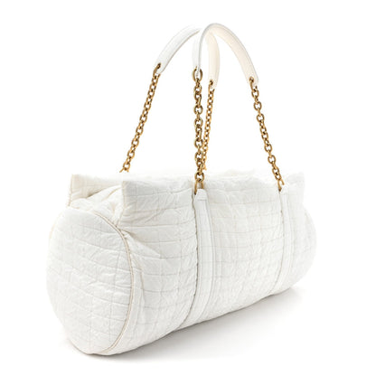 Saint Laurent Nylon Gloria Quilted Travel Bag Milky White 3 of 7