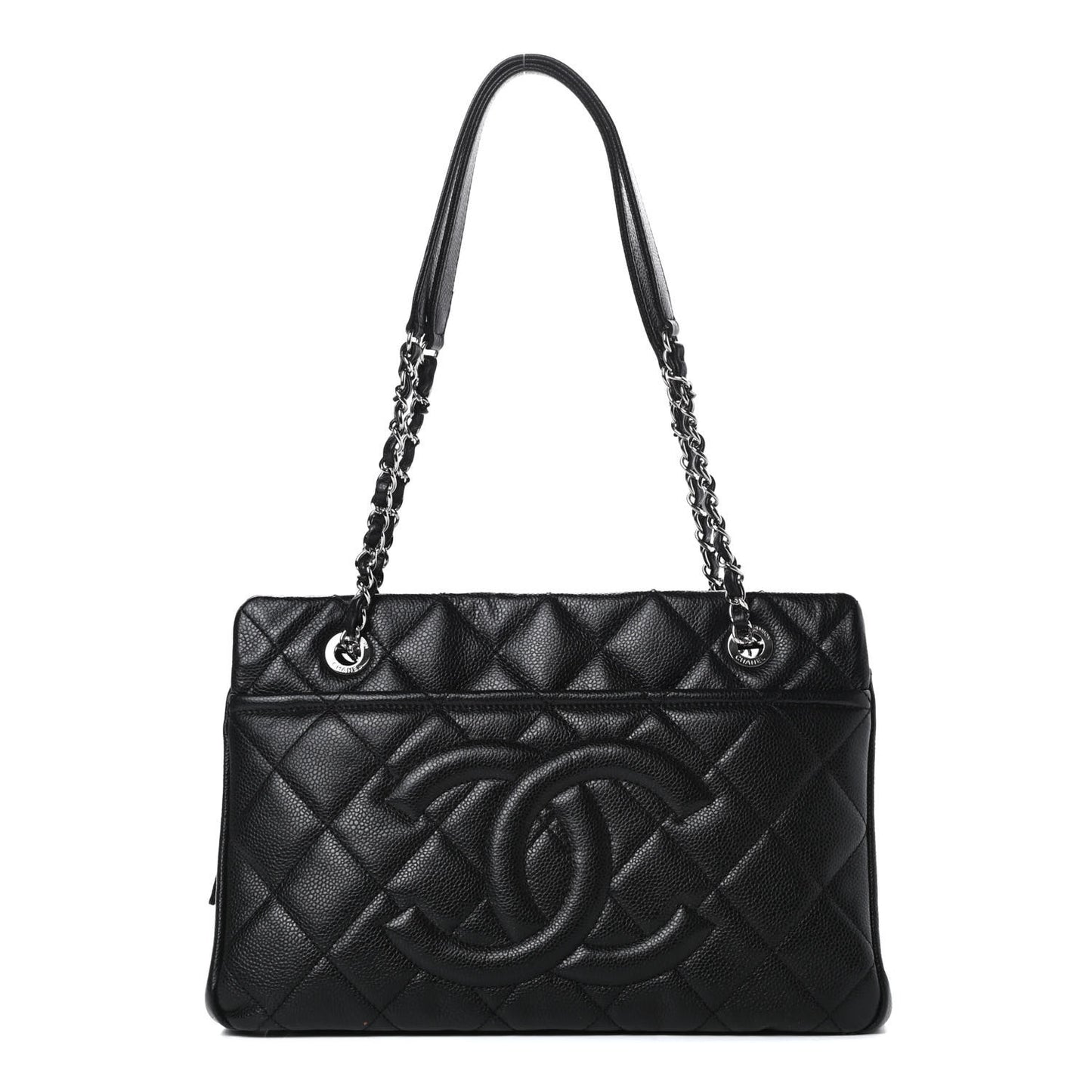 Caviar Quilted Timeless CC Soft Tote Black