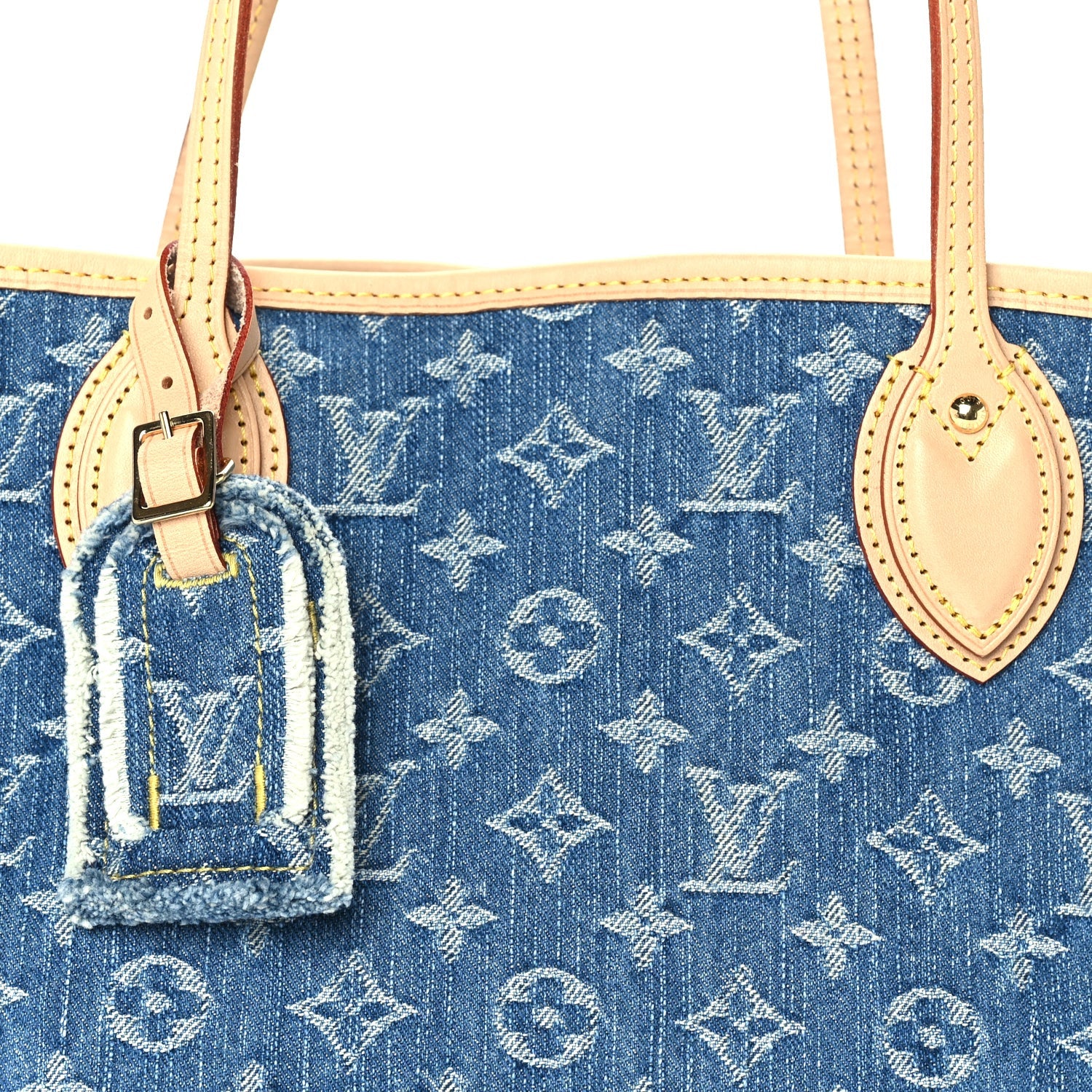 Louis Vuitton Monogram Denim Neo Neverfull MM Blue 7 of 9