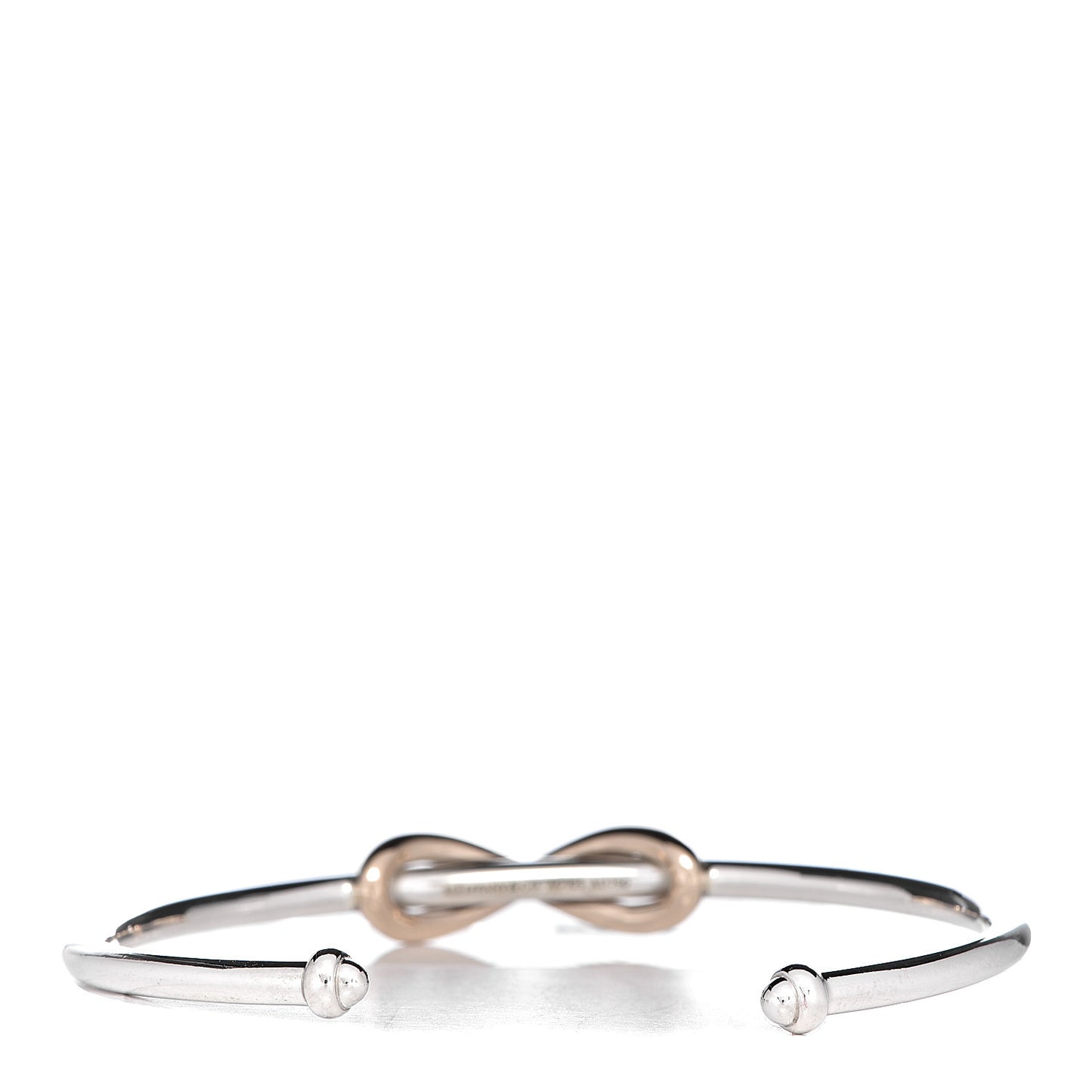 Sterling Silver 18K Rose Gold Infinity Cuff Bracelet