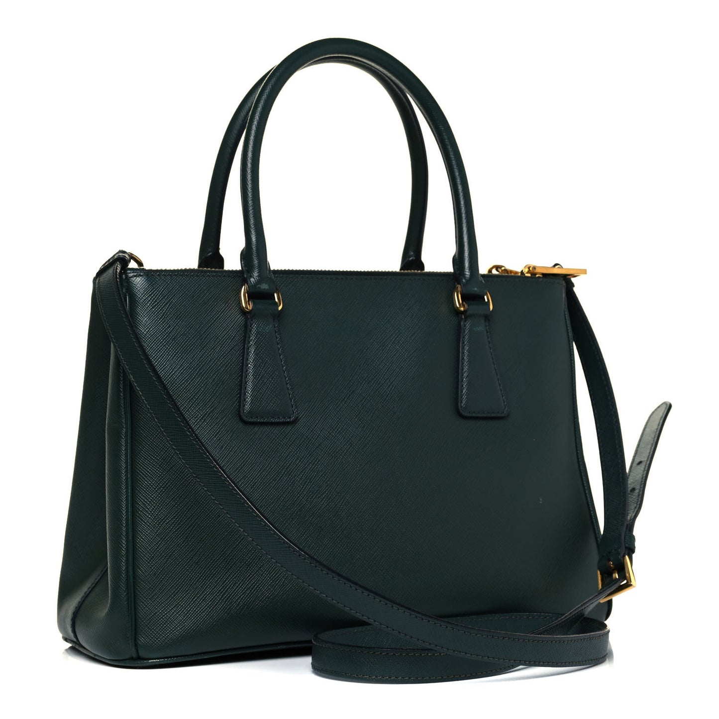 Saffiano Small Galleria Double Zip Tote Smeraldo