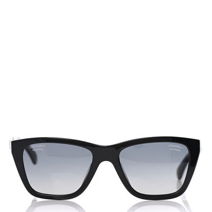 Chanel Acetate Metal Polarized Rectangle Sunglasses 5442 Black 2 of 9