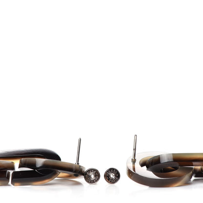 Hermes Buffalo Horn Palladium Large Variation Earrings Multicolor 3 of 4