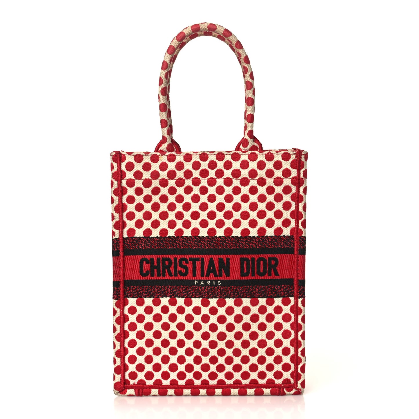 Canvas DiorAmour Dots Vertical Book Tote Red