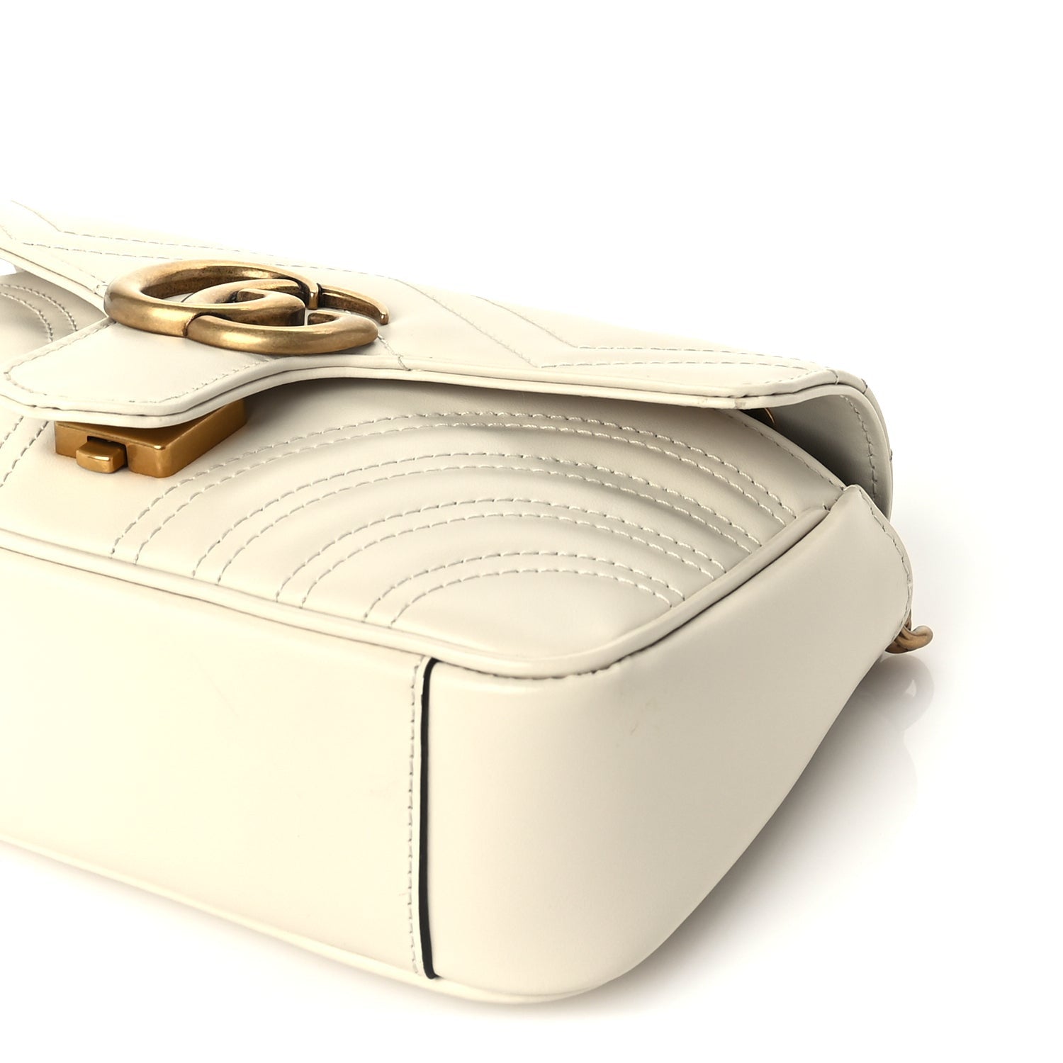 Gucci Calfskin Matelasse Mini GG Marmont Shoulder Bag White 8 of 8