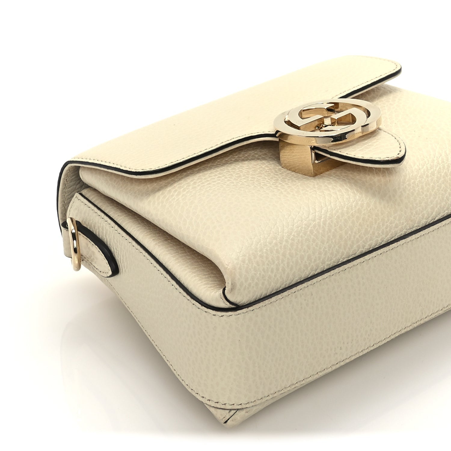Gucci Dollar Calfskin Interlocking G Crossbody Bag Mystic White 7 of 8
