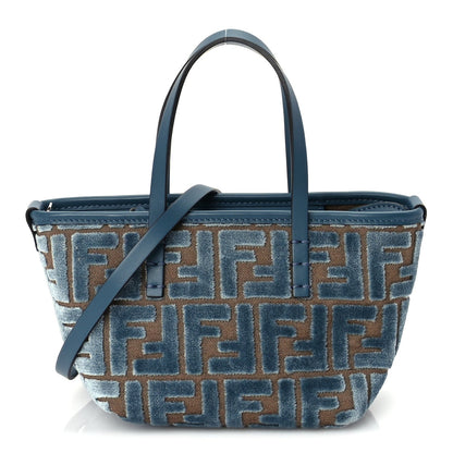 Fendi Velvet Jacquard FF Mini Roll Tote Anice 1 of 8