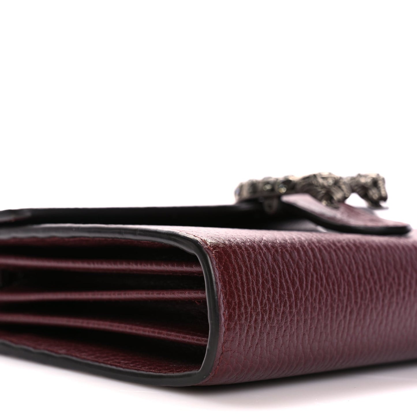 GUCCI Dollar Calfskin Crystal Mini Dionysus Chain Wallet Vintage Bordeaux