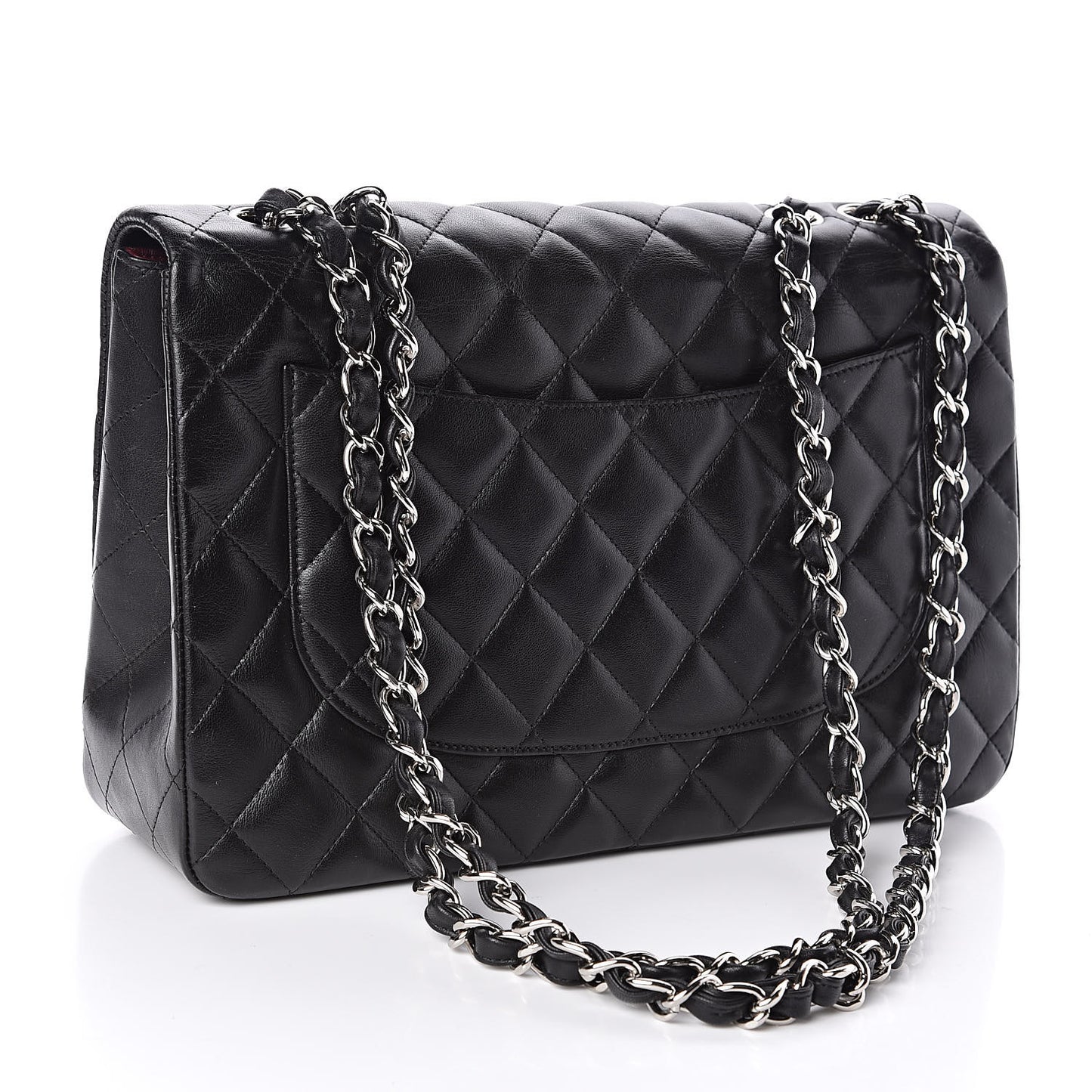 Lambskin Quilted Jumbo Single Flap Black