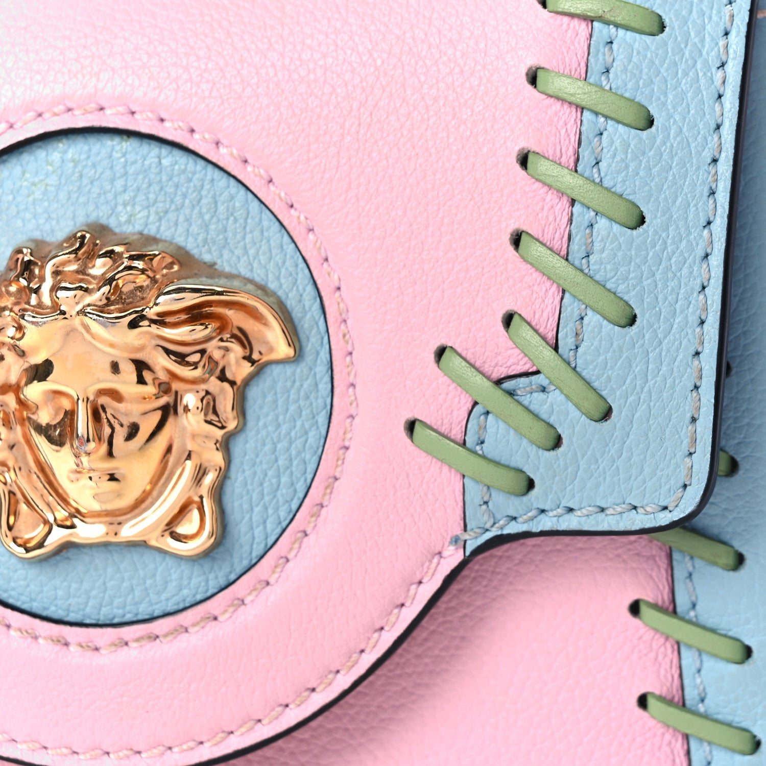 Versace Calfskin Whipstitch La Medusa Top Handle Handbag English Rose English Rose 7 of 13