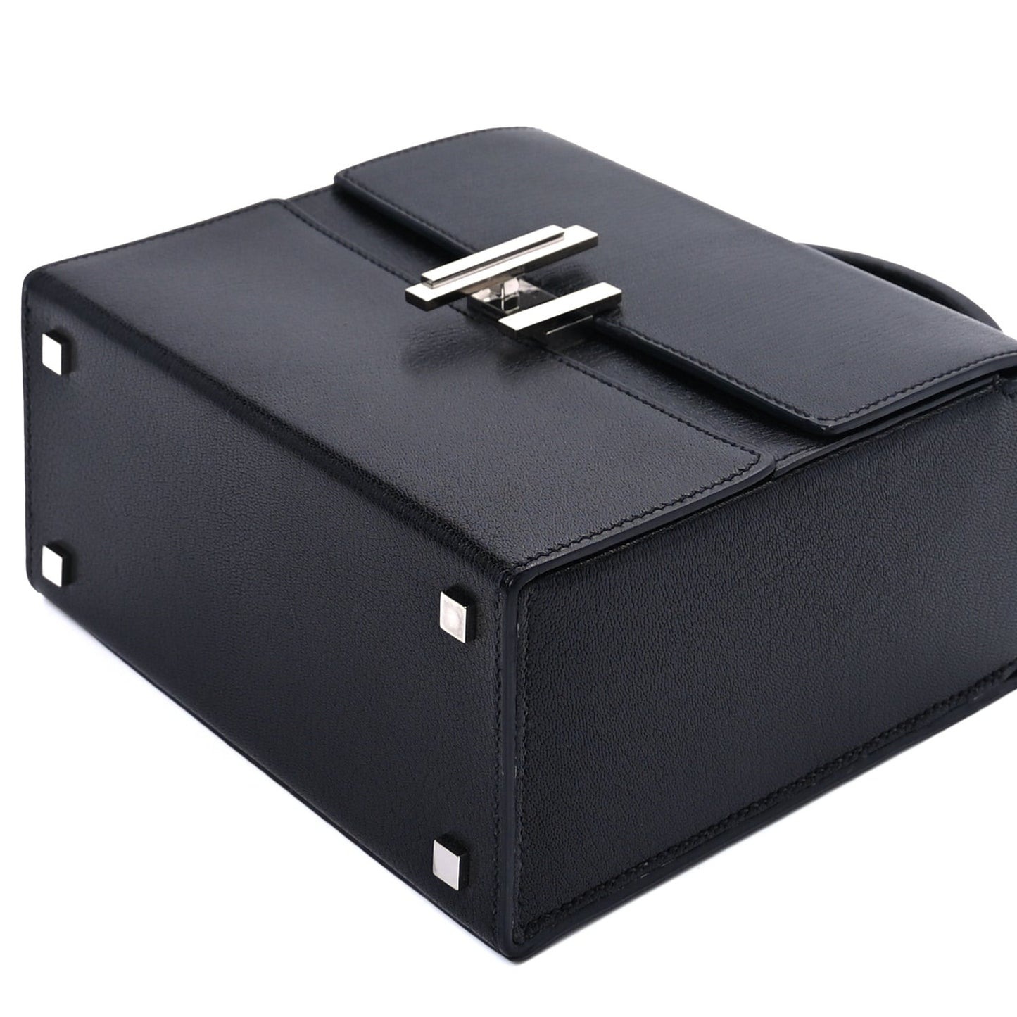 Epsom Cinhetic Boxy Top Handle Bag  Black