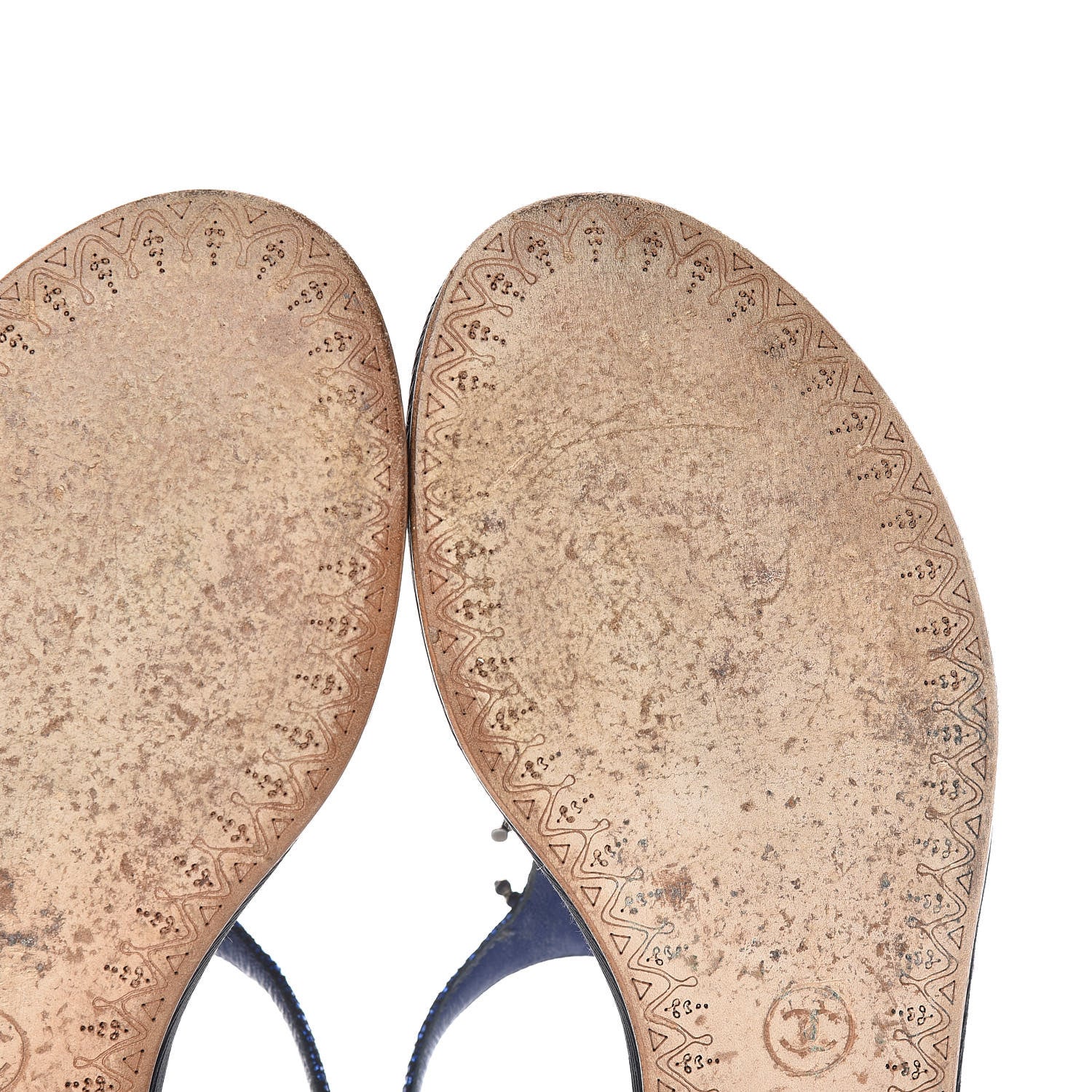 Chanel Glitter CC Thong Sandals 39.5 Dark Blue 11 of 16