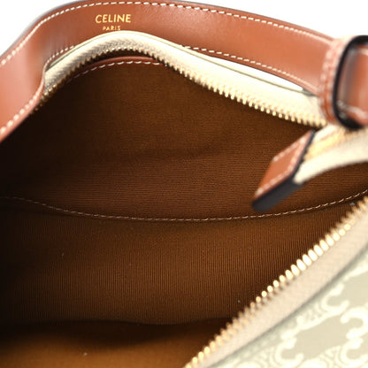 Celine Canvas Calfskin Ava Triomphe Shoulder Bag Grege 4 of 8