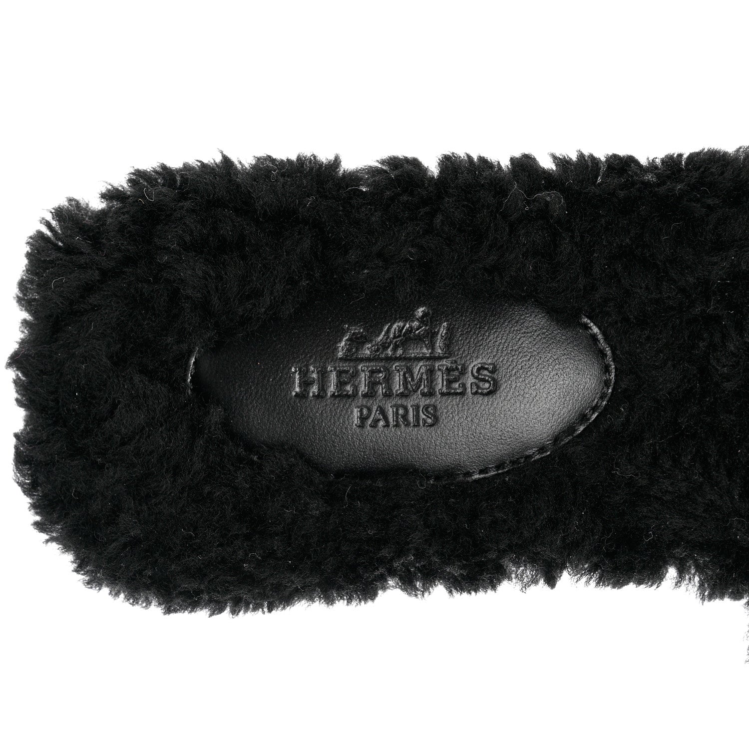 Hermes Woolskin Oran Sandals 35 Black 6 of 8