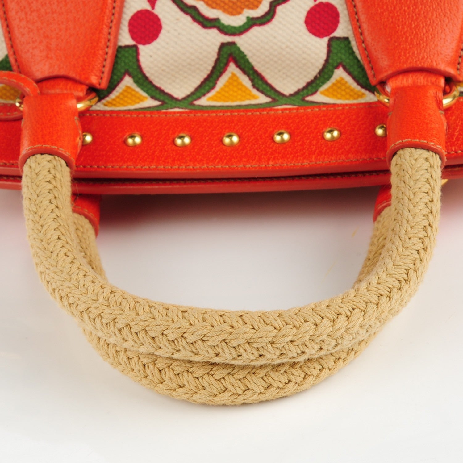 Prada Canapa Stampata Frame Bag Papaya 6 of 10