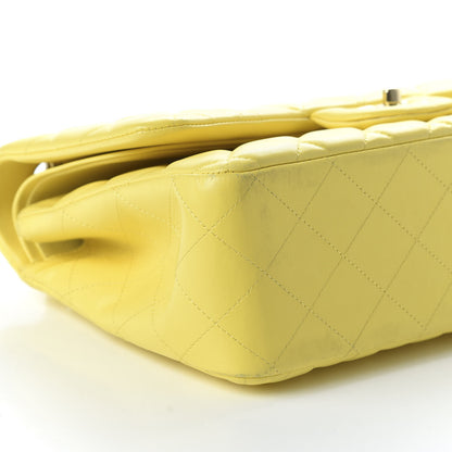 Chanel Lambskin Quilted Jumbo Double Flap Yellow 5 of 9