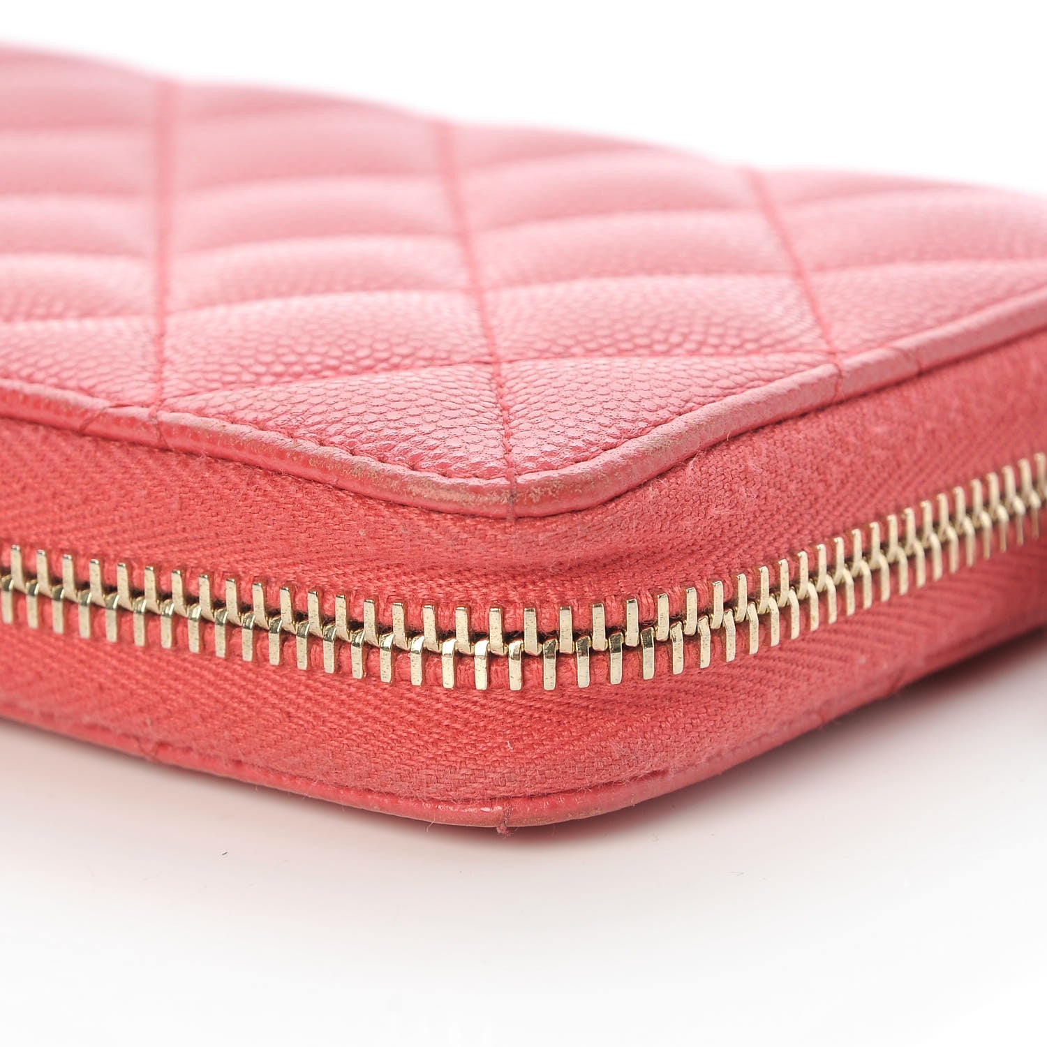 Chanel Caviar Quilted Large Gusset Zip Around Wallet Pink 12 of 12