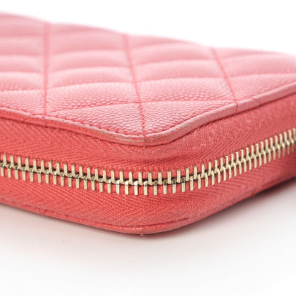 Chanel Caviar Quilted Large Gusset Zip Around Wallet Pink 12 of 12