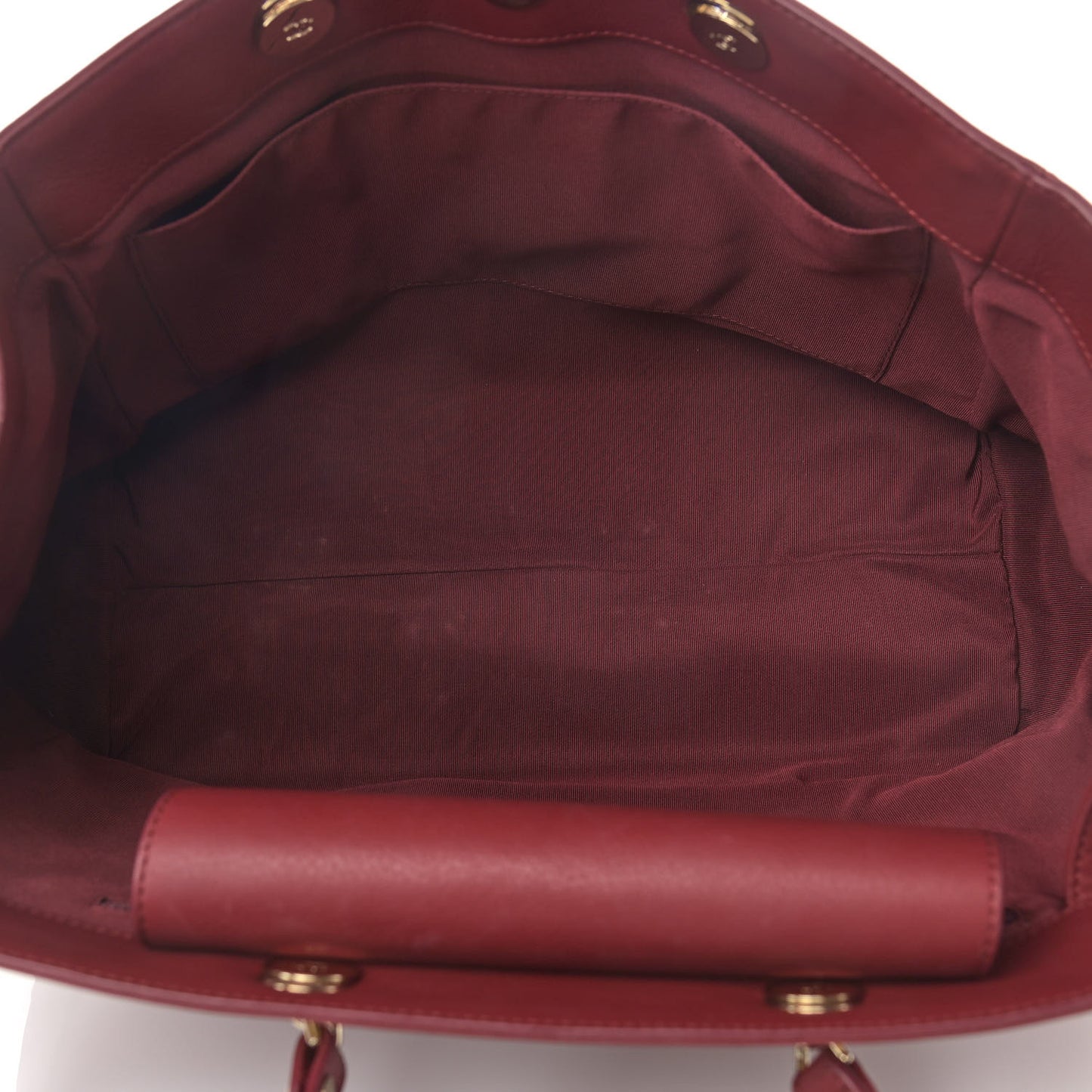 Bullskin Stitched Medium Shopping Bag Burgundy
