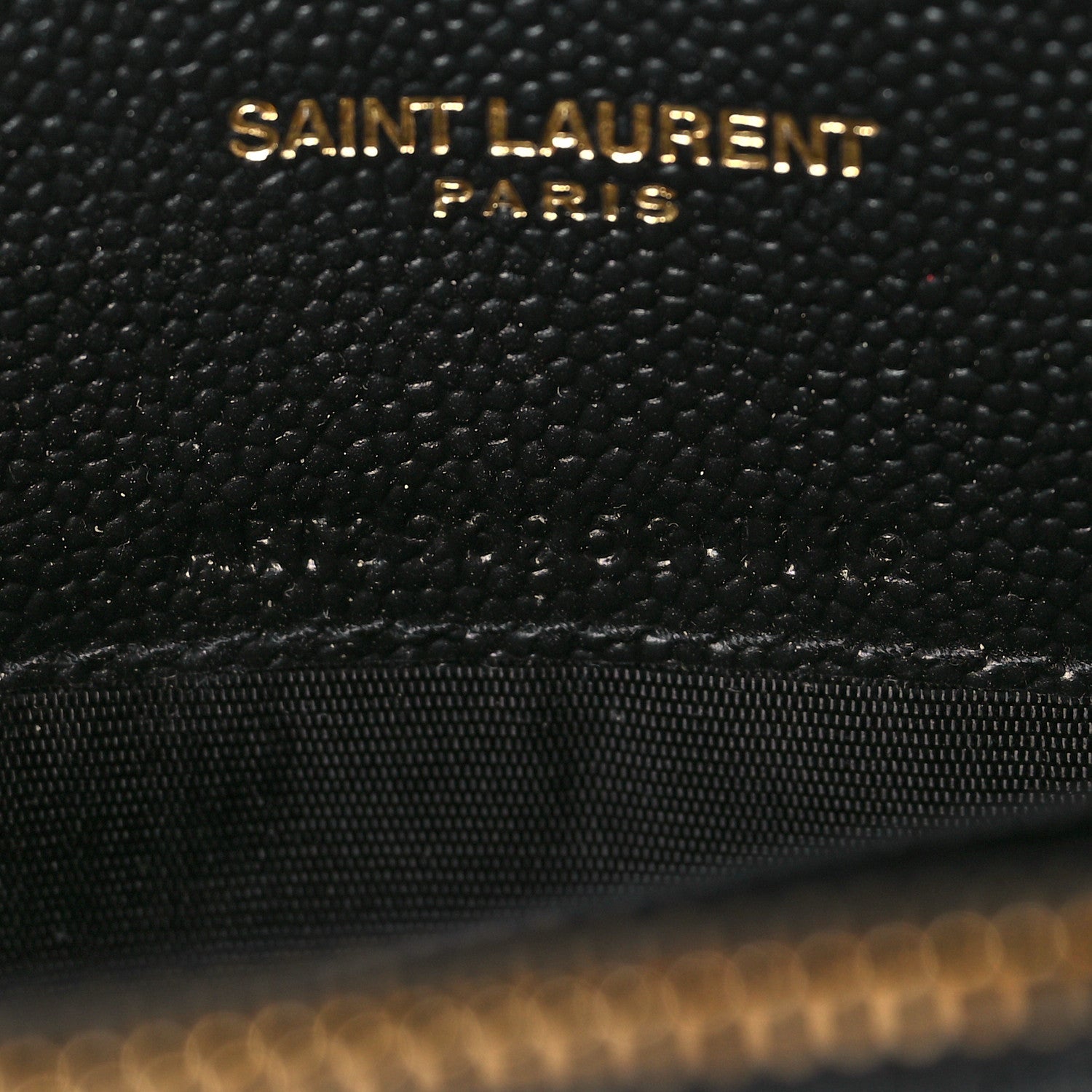 Saint Laurent Grain De Poudre Matelasse Chevron Monogram Envelope Chain Wallet Black 7 of 9