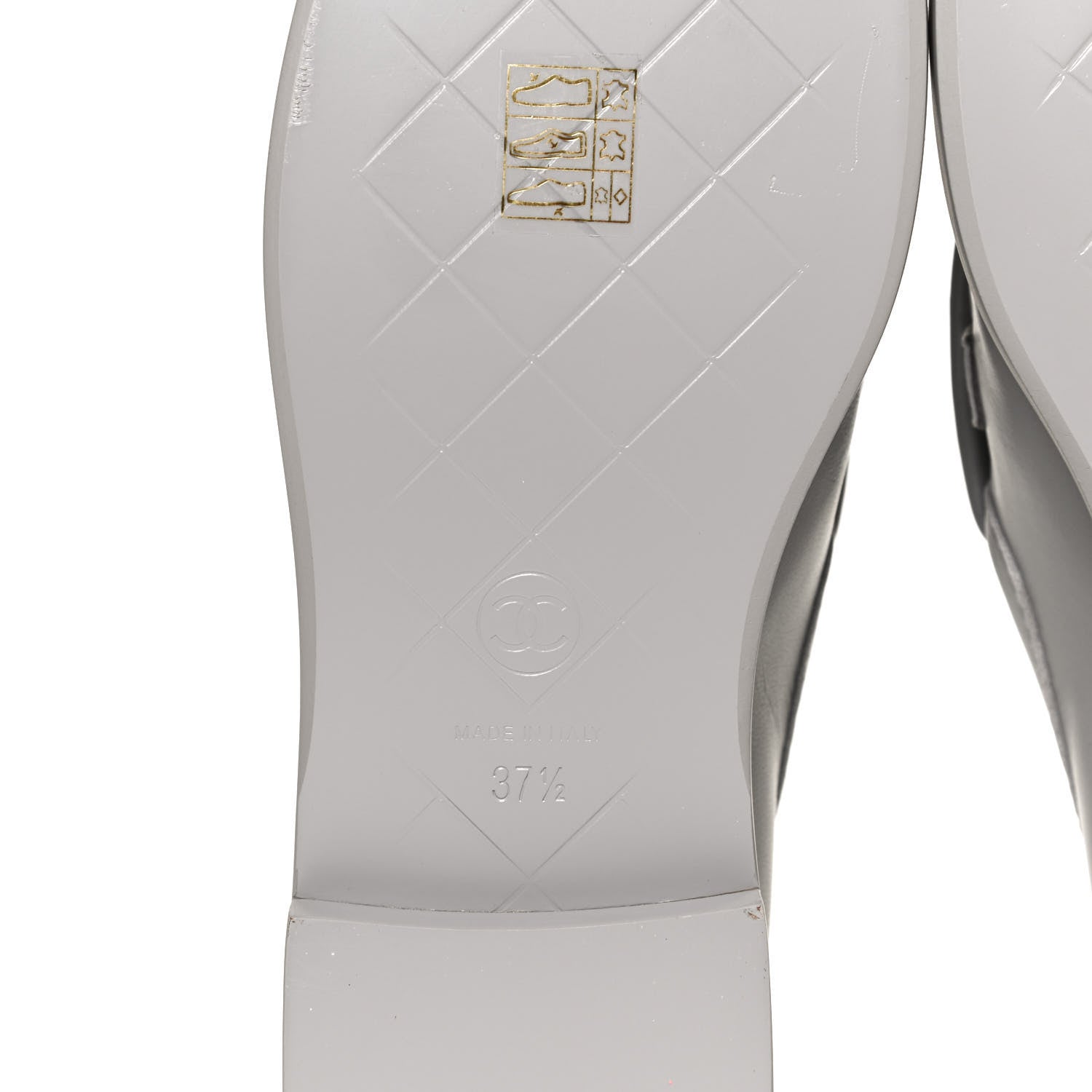 Chanel Lambskin Quilted CC Turnlock Loafers 37.5 Grey 8 of 11