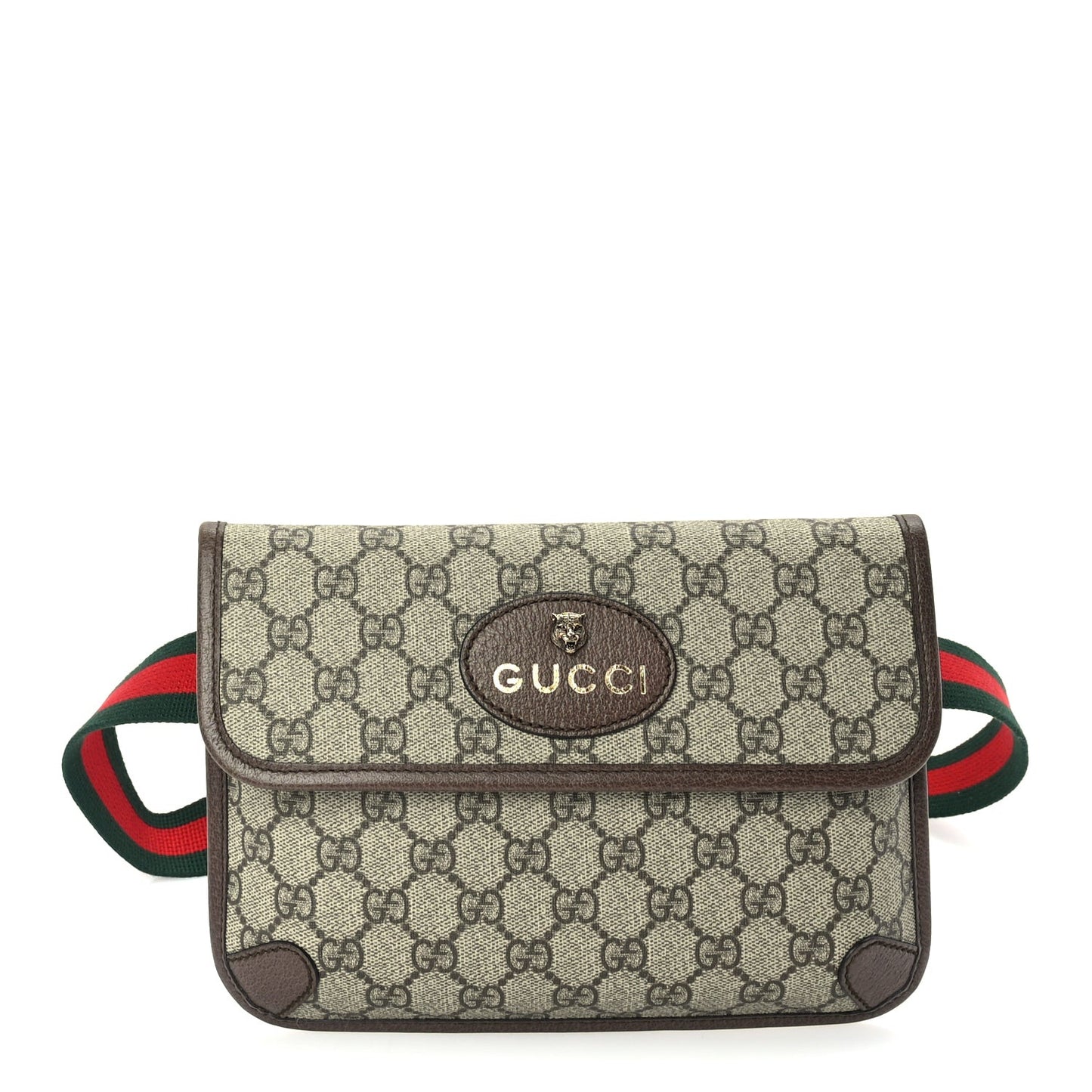 GG Supreme Monogram Neo Vintage Web Belt Bag Brown