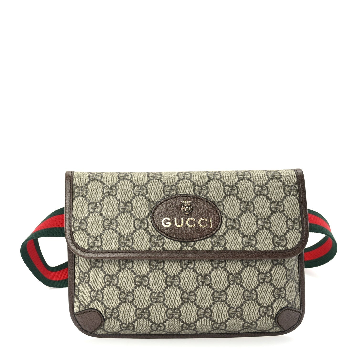 Gucci GG Supreme Monogram Neo Vintage Web Belt Bag Brown 1 of 8
