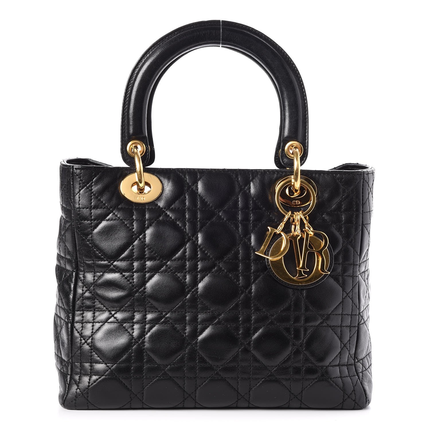 Christian Dior Lambskin Cannage Medium Lady Dior Black 1 of 20
