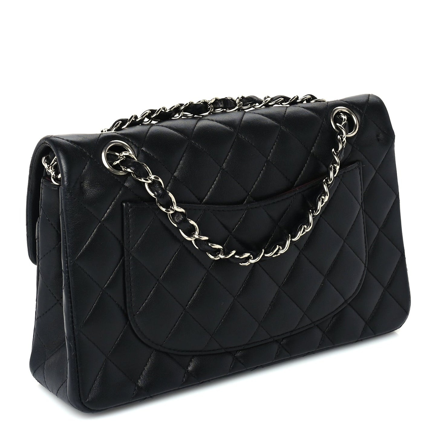 Lambskin Quilted Small Double Flap  Black