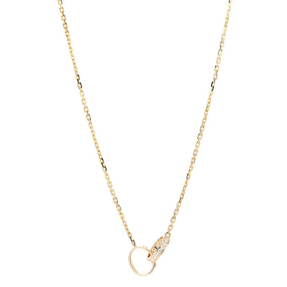 Cartier 18K Yellow Gold Diamond Interlocking LOVE Necklace 1 of 6