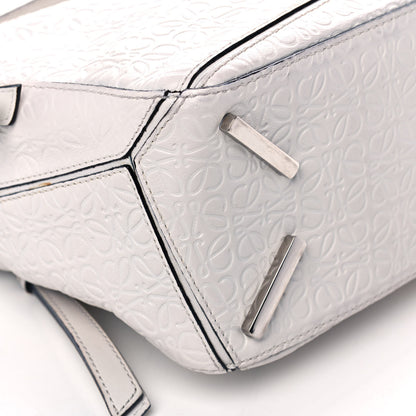 Loewe Calfskin Embossed Small Puzzle Bag White 9 of 12