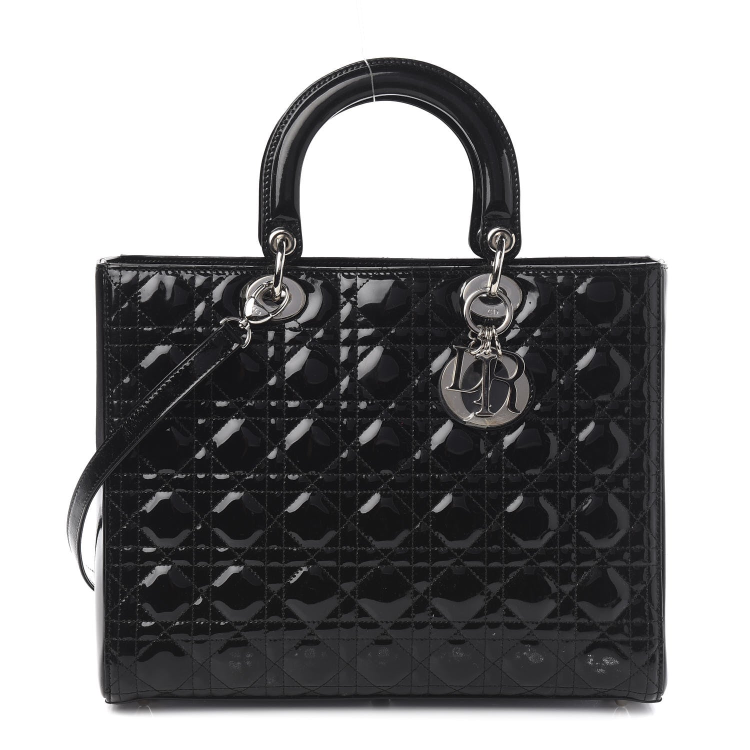Christian Dior Patent Cannage Large Lady Dior Black 1 of 11