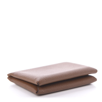 Hermes Epsom Calvi Card Case Miel 3 of 5