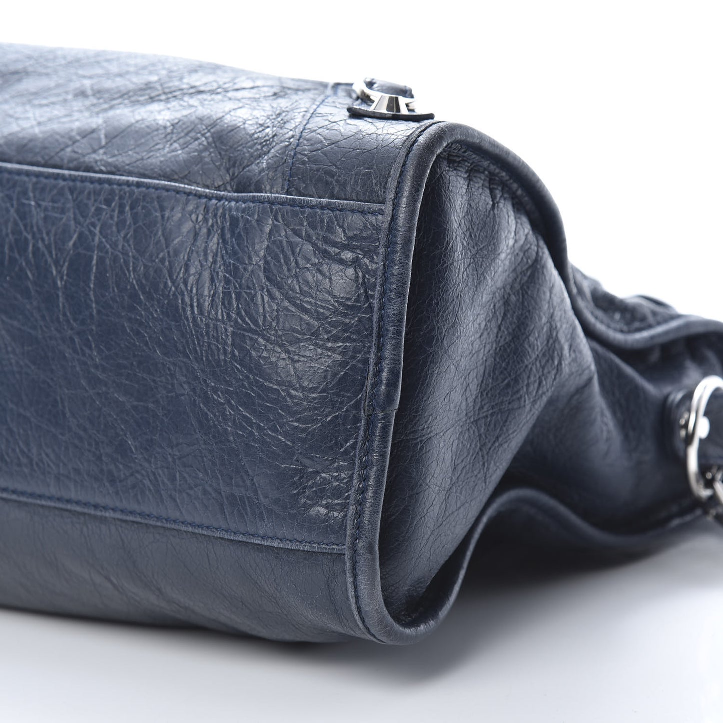 Agneau Classic Silver Hardware City Blue Obscur