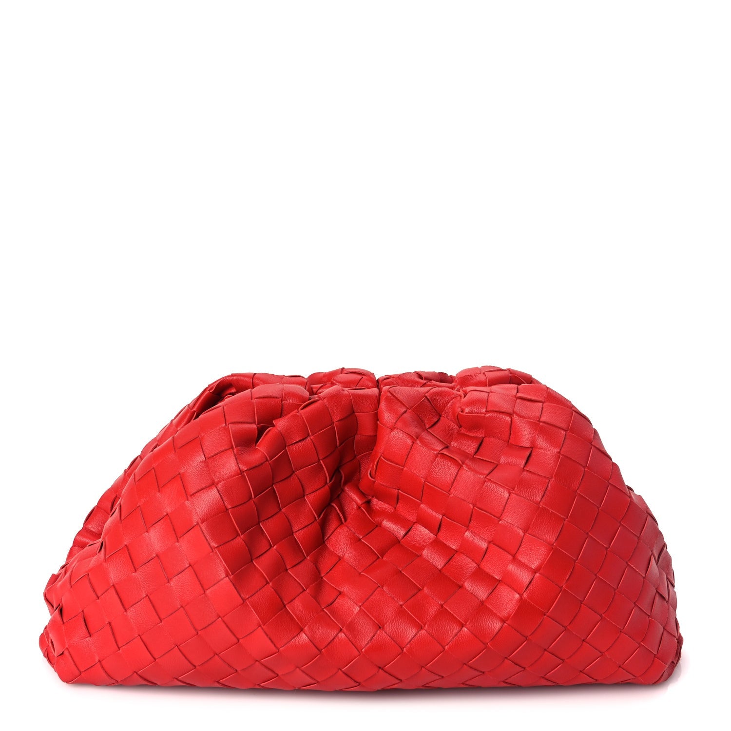 Bottega Veneta Nappa Maxi Intrecciato The Pouch Oversized Clutch Bright Red 1 of 7
