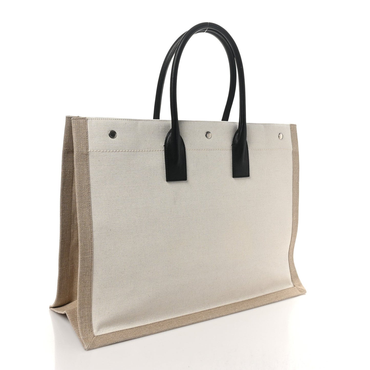 Linen Calfskin Rive Gauche Tote Greggio Natural